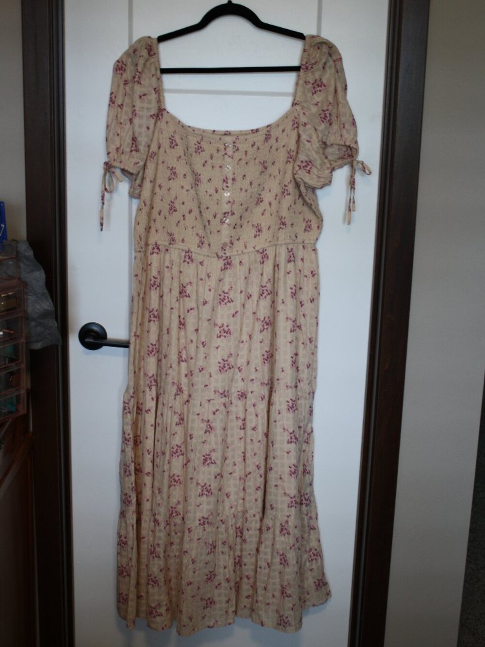 And Now This, Sun Dress, 3X, Beigh and pink